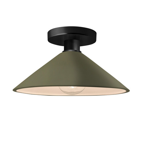 Radiance One Light Semi-Flush Mount in Matte Green (102|CER6330MGRNMBLK)