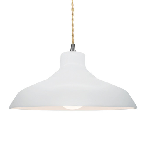Radiance One Light Pendant in Gloss White (outside and inside of fixture) (102|CER6265WTWTDBRZBKCD)