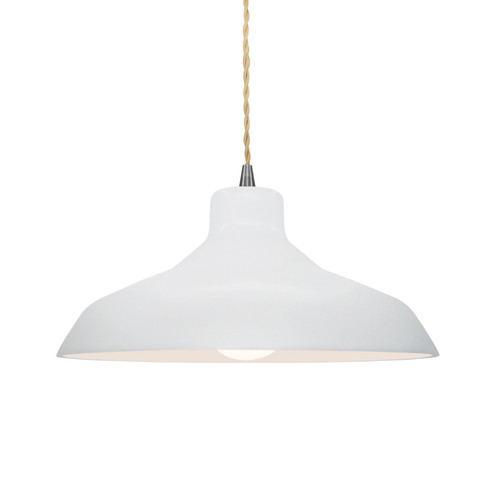 Radiance One Light Pendant in Gloss White (outside and inside of fixture) (102|CER6263WTWTDBRZBKCD)