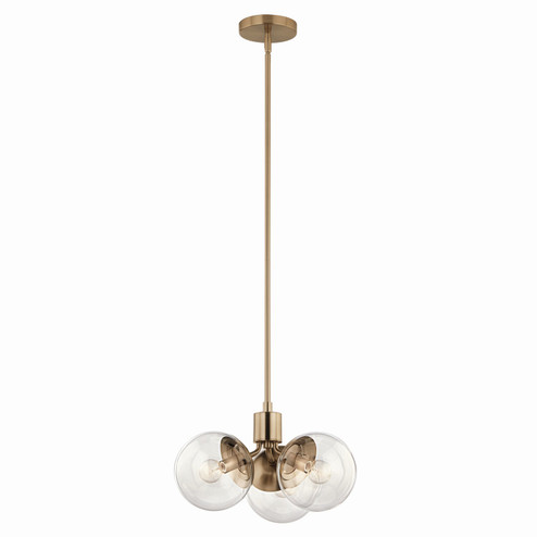 Silvarious Three Light Chandelier/Semi Flush in Champagne Bronze (12|52700CPZCLR)