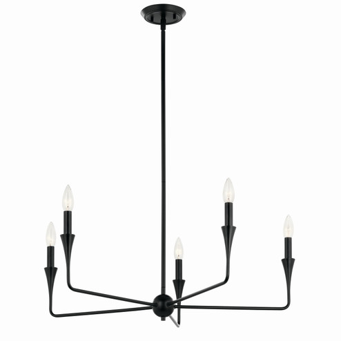 Alvaro Five Light Chandelier in Black (12|52689BK)