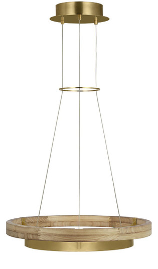 Grace LED Chandelier in Hand Rubbed Antique Brass/Natural Oak (182|700GRC24HABNOLED930)