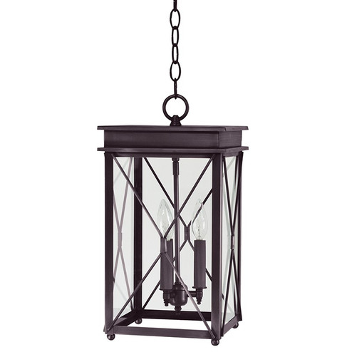 Glidden Three Light Hanging Lantern in Dark Brass (196|11822DBLT3CLR)