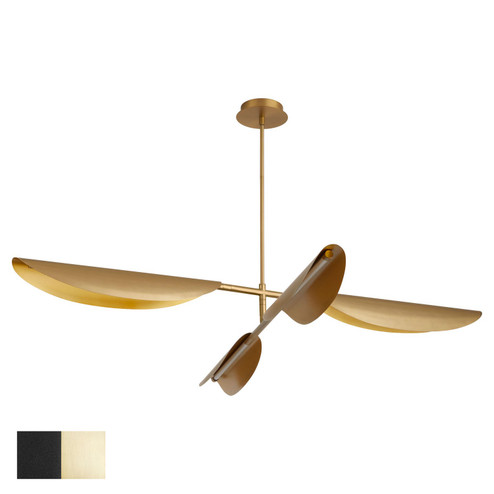 Pivot LED Chandelier in Black W/ Aged Brass (440|34071540)