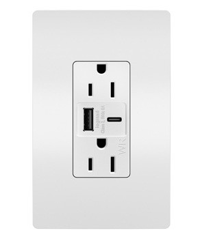radiant Outdoor Ultra-Fast USB Outlet in White (246|WRR26USBAC6W)