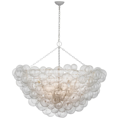Talia LED Chandelier in Plaster White and Clear Swirled Glass (268|JN5123PWCG)
