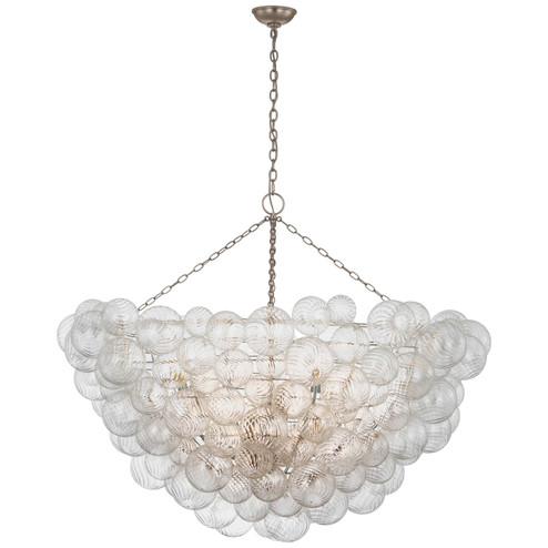 Talia LED Chandelier in Burnished Silver Leaf and Clear Swirled Glass (268|JN5123BSLCG)