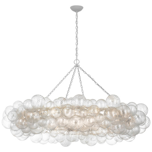 Talia LED Chandelier in Plaster White and Clear Swirled Glass (268|JN5109PWCG)