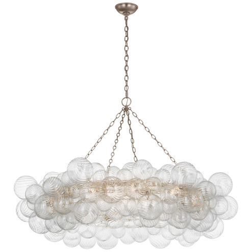 Talia LED Chandelier in Burnished Silver Leaf and Clear Swirled Glass (268|JN5108BSLCG)