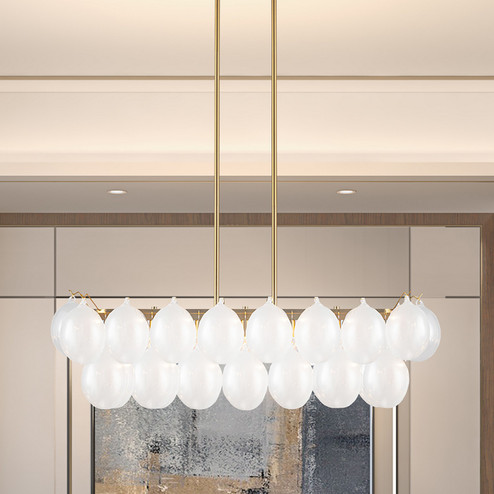 Globo Eight Light Island/Pool Table in Brass (78|AC11998WH)