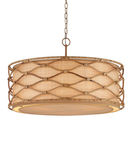 Three Light Pendant in Saddle Tan/Natural (142|90001209)