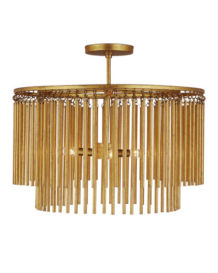 Mantra Three Light Semi-Flush Mount in Gold Leaf (142|90001197)