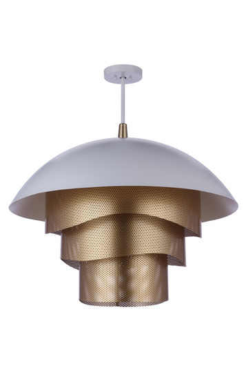 Sculptural Statement Pendants LED Pendant in Matte White/Matte Gold (46|P1011MWWMGLED)