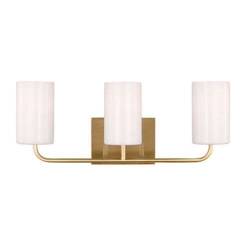 Rhett Three Light Vanity in Satin Brass (1|GLV1003EN3SB)