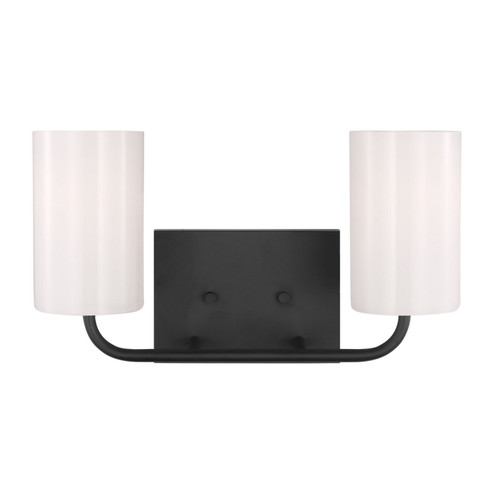 Rhett Two Light Vanity in Midnight Black (1|GLV1002EN3MBK)