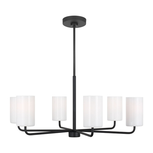 Rhett Six Light Chandelier in Midnight Black (1|GLC1026EN3MBK)