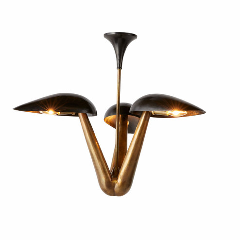 Everglades Three Light Chandelier in Blackened Iron/Antique Brass (314|DMI11)