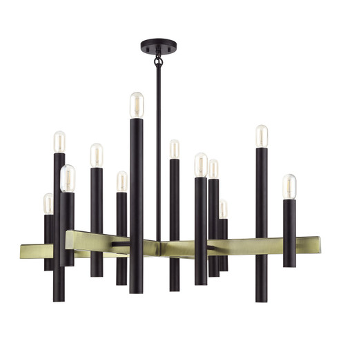 Helsinki 12 Light Foyer Chandelier in Bronze with Antique Brass (107|4999707)