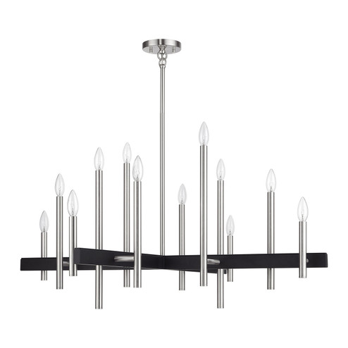 Denmark 12 Light Chandelier in Brushed Nickel with Black (107|4934991)