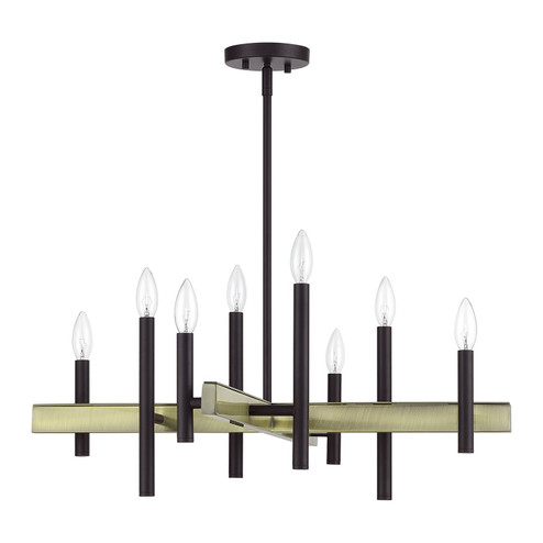 Denmark Eight Light Chandelier in Bronze with Antique Brass (107|4934807)