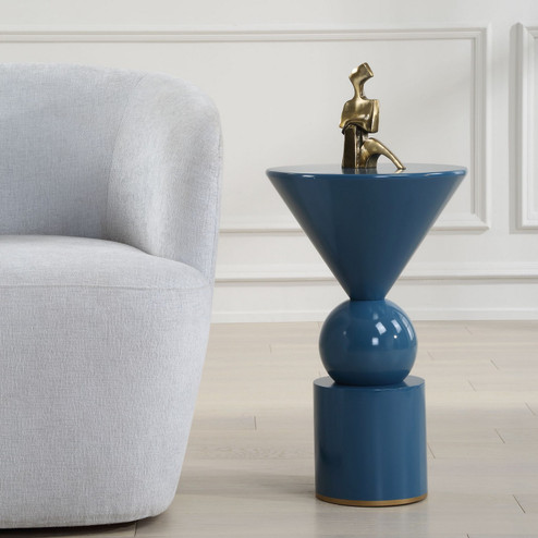 Trig Accent Table in Lustrous Blue (52|22944)