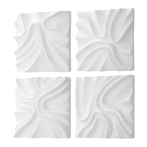 Snowdrift Wall Decor, S/4 in White (52|04368)