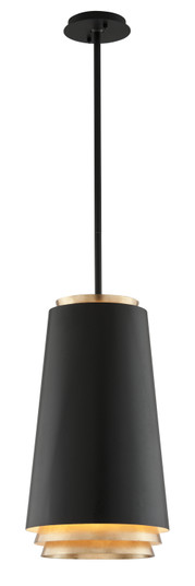 Fahrenheit One Light Pendant in Textured Black/Vintage Gold Leaf (67|F5542TBKVGL)