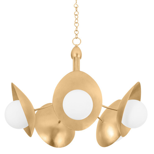 Olson Five Light Chandelier in Vintage Gold Leaf (67|F3038VGL)