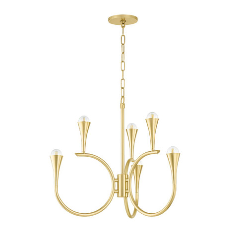 Aviana Six Light Chandelier in Aged Brass (428|H929806AGB)