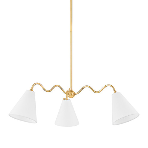Onda Three Light Chandelier in Aged Brass (428|H699803AGB) Onda Three Light Chandelier in Aged Brass (428|H699803AGB)