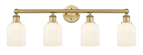 Edison Four Light Bath Vanity in Brushed Brass (405|6164WBBG5595GWH)