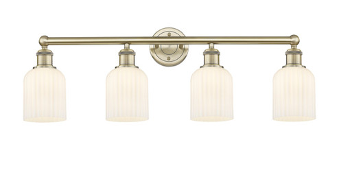 Edison Four Light Bath Vanity in Antique Brass (405|6164WABG5595GWH)