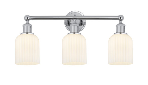 Edison Three Light Bath Vanity in Polished Chrome (405|6163WPCG5595GWH)