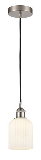 Edison One Light Mini Pendant in Brushed Satin Nickel (405|6161PSNG5595GWH)