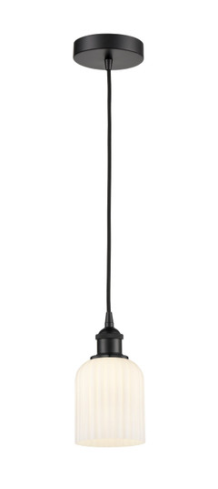 Edison One Light Mini Pendant in Matte Black (405|6161PBKG5595GWH)