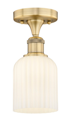 Edison One Light Semi-Flush Mount in Brushed Brass (405|6161FBBG5595GWH)