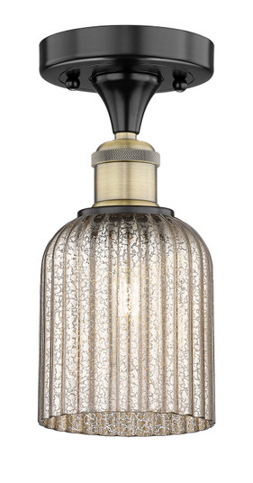 Edison One Light Semi-Flush Mount in Black Antique Brass (405|6161FBABG5595ME)