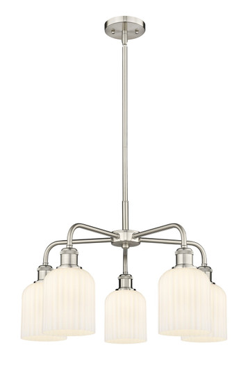 Downtown Urban Five Light Chandelier in Satin Nickel (405|5165CRSNG5595GWH)