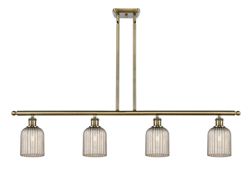 Ballston Four Light Island Pendant in Antique Brass (405|5164IABG5595ME) Ballston Four Light Island Pendant in Antique Brass (405|5164IABG5595ME)