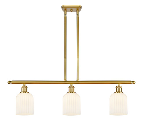 Ballston Three Light Island Pendant in Satin Gold (405|5163ISGG5595GWH)