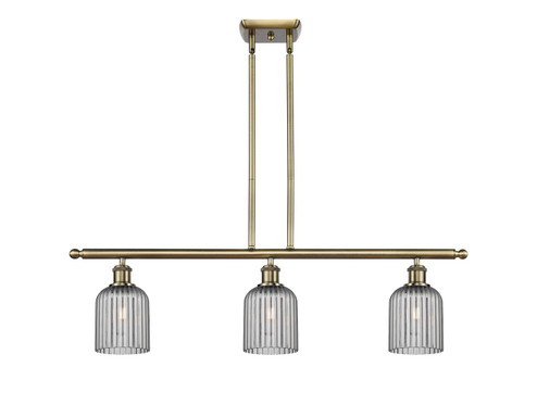 Ballston Three Light Island Pendant in Antique Brass (405|5163IABG5595SM) Ballston Three Light Island Pendant in Antique Brass (405|5163IABG5595SM)