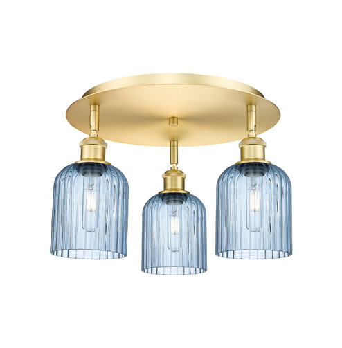 Ballston Three Light Semi-Flush Mount in Satin Gold (405|5163CSGG5595BL)