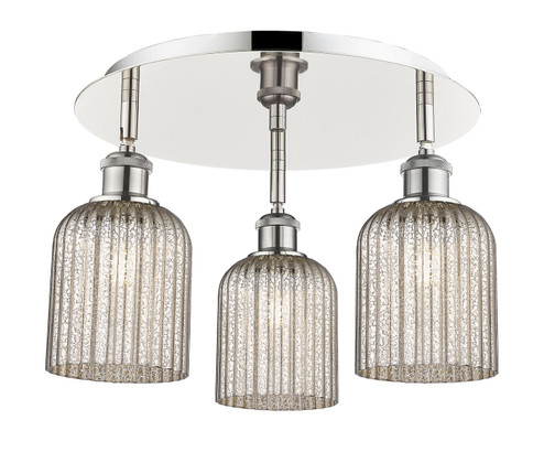 Ballston Three Light Semi-Flush Mount in Polished Nickel (405|5163CPNG5595ME)