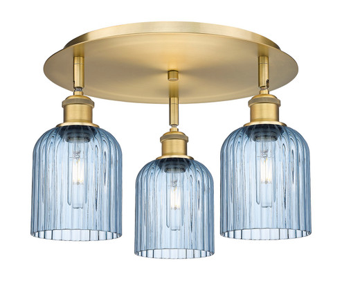 Ballston Three Light Semi-Flush Mount in Brushed Brass (405|5163CBBG5595BL)