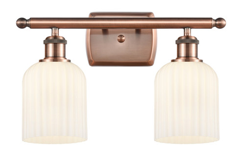 Ballston Two Light Bath Vanity in Antique Copper (405|5162WACG5595GWH)