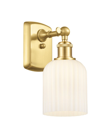 Ballston One Light Wall Sconce in Satin Gold (405|5161WSGG5595GWH) Ballston One Light Wall Sconce in Satin Gold (405|5161WSGG5595GWH)