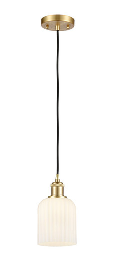 Ballston One Light Mini Pendant in Satin Gold (405|5161PSGG5595GWH)