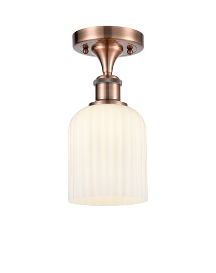 Ballston One Light Semi-Flush Mount in Antique Copper (405|5161CACG5595GWH)