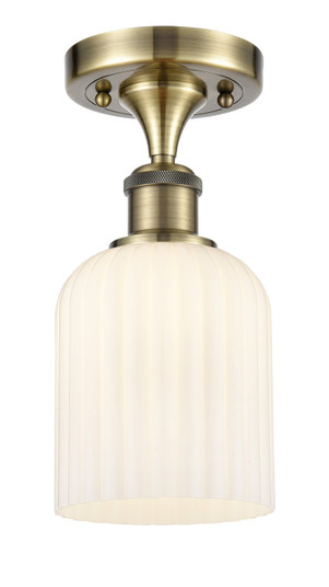 Ballston One Light Semi-Flush Mount in Antique Brass (405|5161CABG5595GWH)