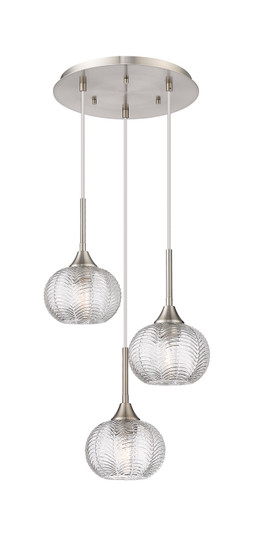 Downtown Urban Three Light Pendant in Brushed Satin Nickel (405|3233PSNG3237CL)